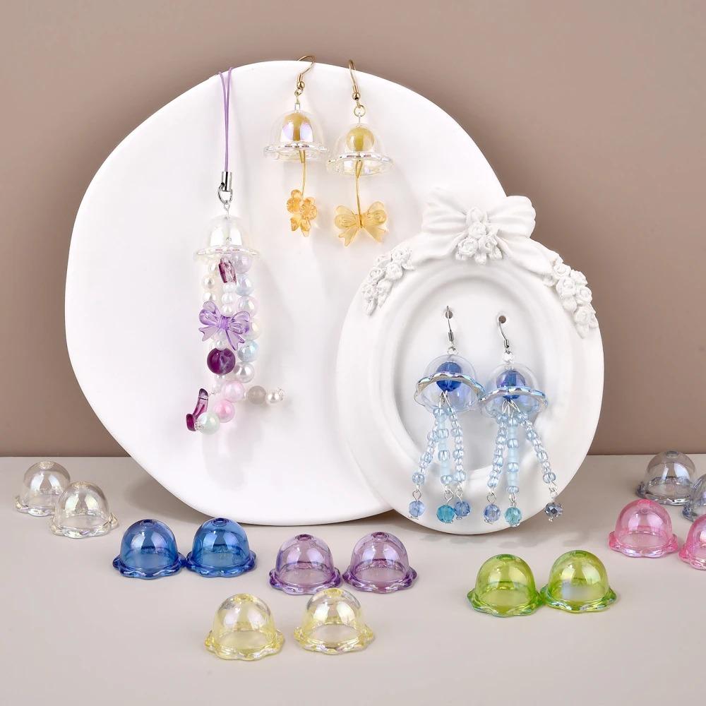 10pcs Transparent Flower Bead Caps Multi-Petal Wind Bell Beads Petal Charms Beads Earring Jewelry