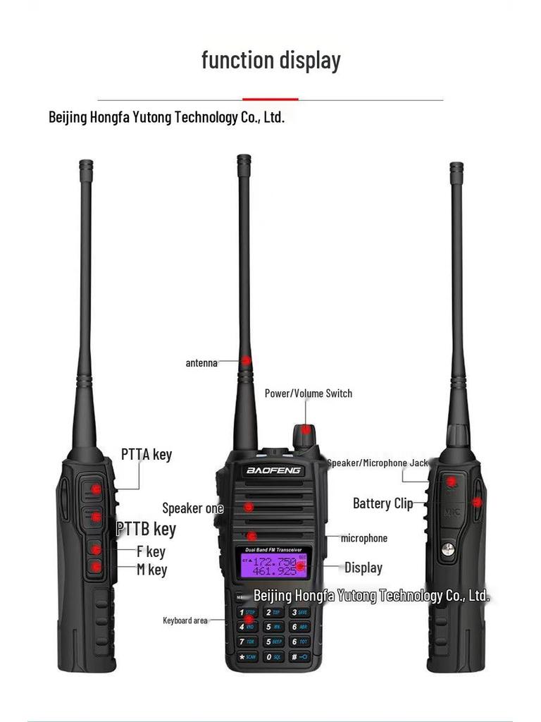 Baofeng BF-UV82 High Power Car-Mount Long Range Handheld Walkie-Talkie for Outdoor Self-Driving Tours