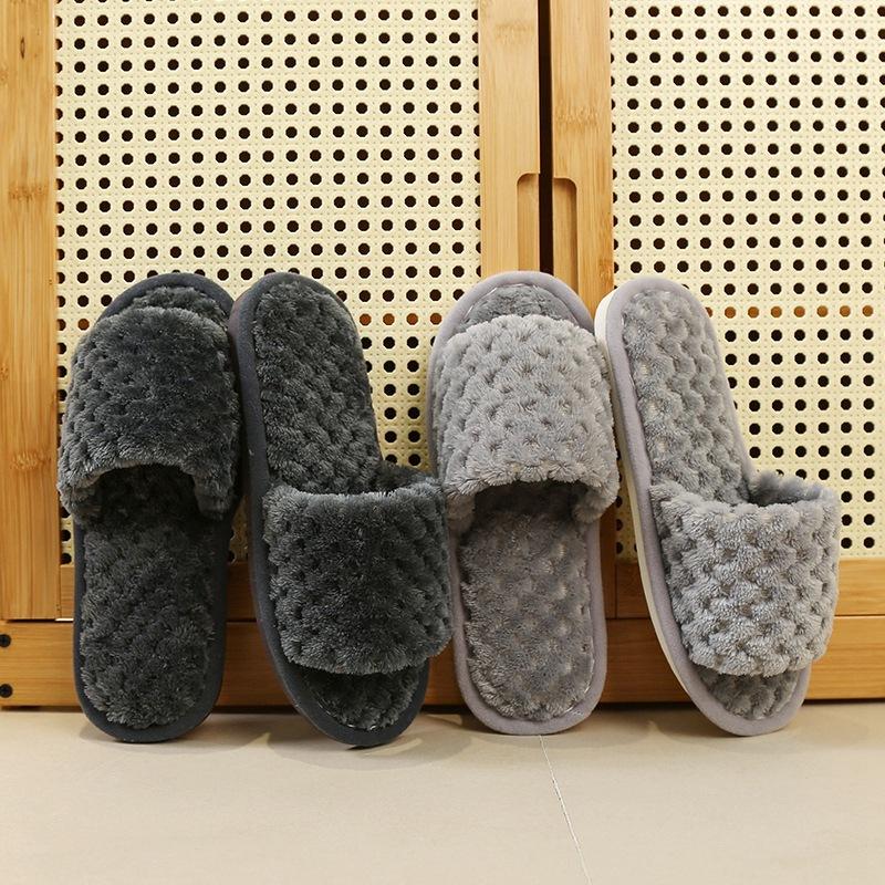 Мохнатые тапочки в стиле феи с пшеничными ушками для женщин, зимние, новые, стильные, плюшевые, для кондиционера, ленивые, с одной линией, хлопковые швабры