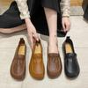 Модные женские туфли на плоской подошве 2024 года, осенние туфли из искусственной кожи с мелким каблуком, удобные мокасины с мягкой подошвой, женская обувь для поездок на работу