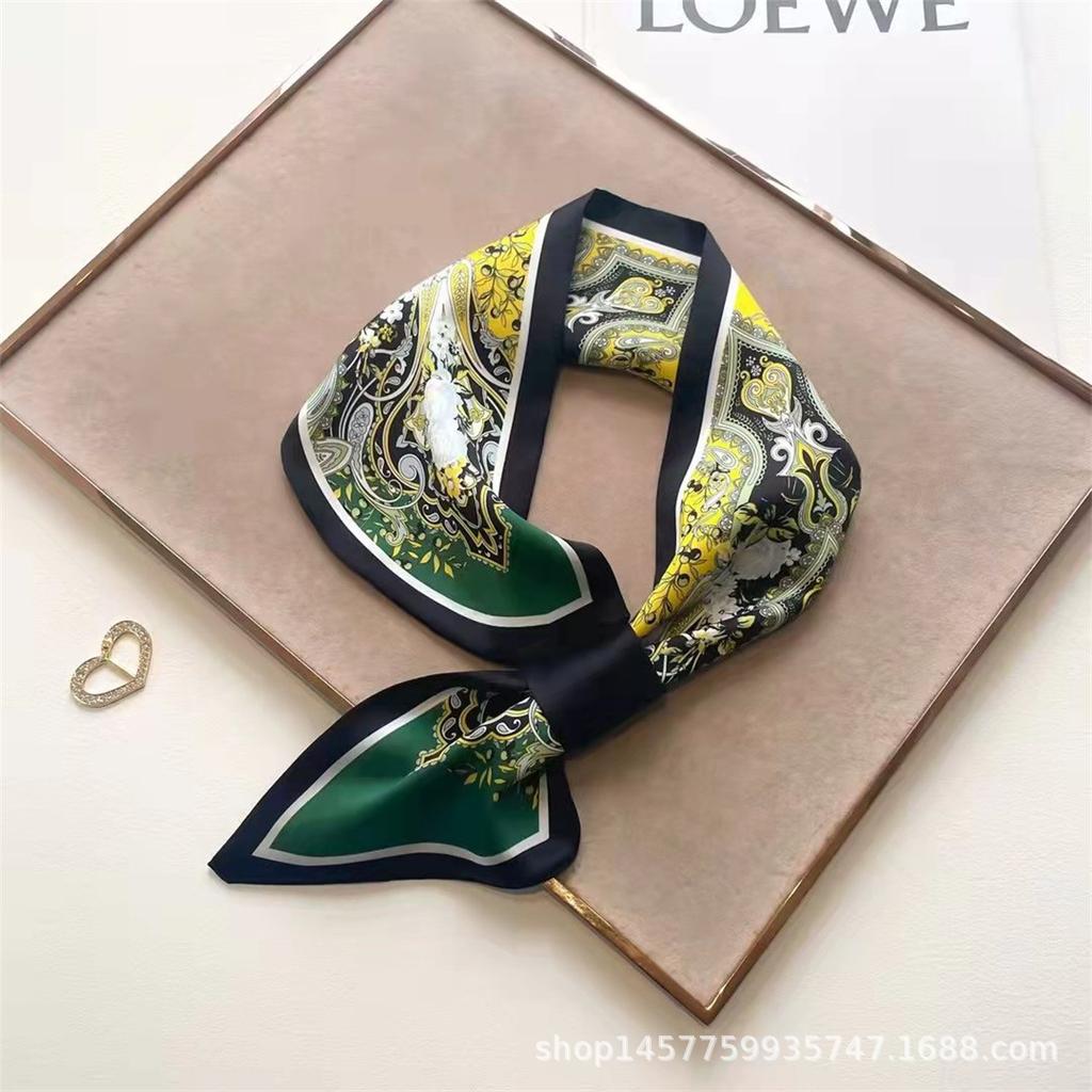 Silk Scarf Small Long Square Scarf Women'S High-End Neck Protection Scarf Professional Matching Shirt Scarf