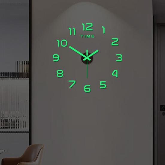 Nordic Style Wall Clock with Lasers Engraving 3D Digital Display Silent Sweep Movement Easy Installation Number Clock Room Decor