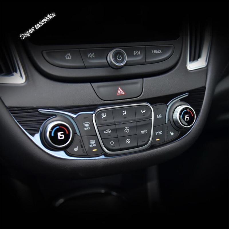 Black Brushed Accessories For Chevrolet Malibu 2016 - AC Control Panel Door Bowl Head Light Switch Lift Button Cover Trim