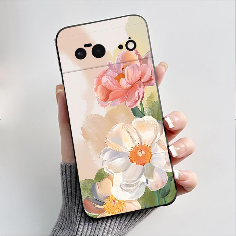 For Google Pixel 6 / Pixel 6 Pro Case Luxury Fashion Butterfly Flowers Black Soft TPU Silicone Back Cover Pixel6 6Pro Phone Case