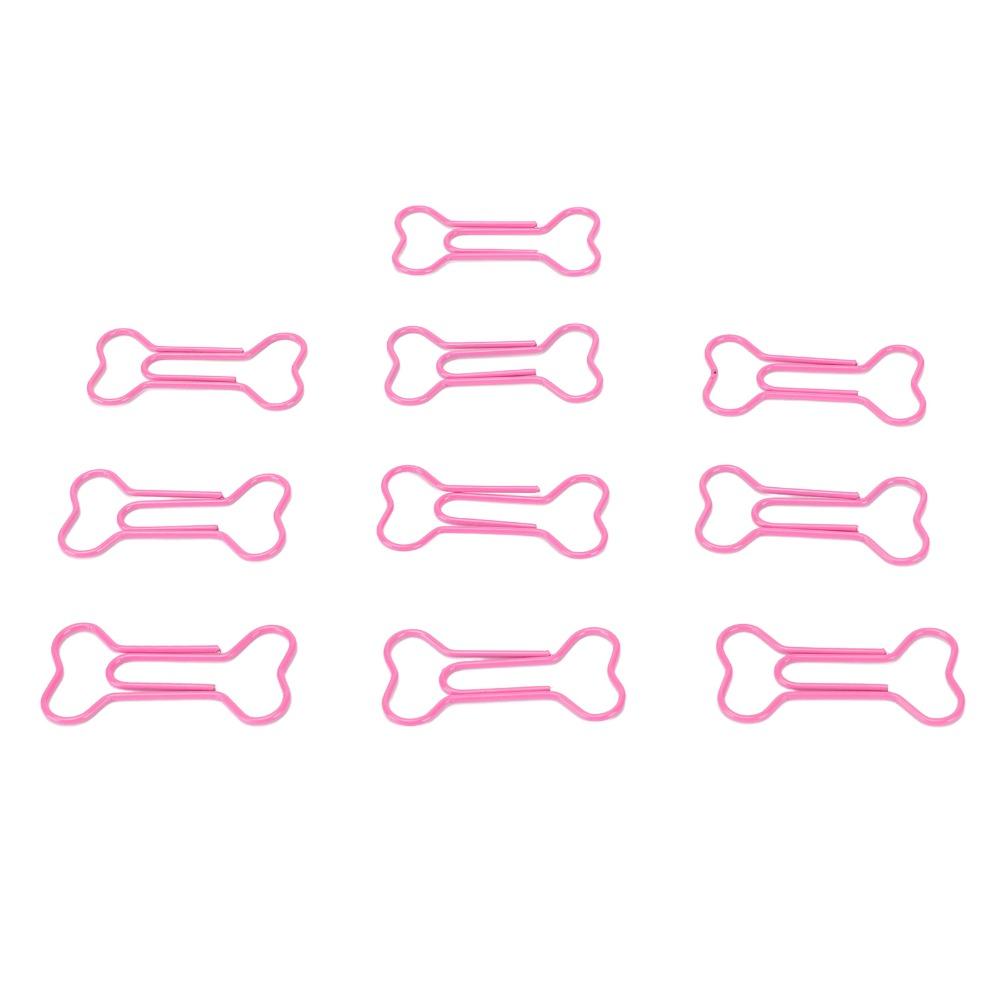 100Pcs Bone Shaped Paper Clips Pink Cute Paper Clips Small Paper Clips Office