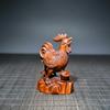 Chinese Antique Boxwood Wood Carving Exquisite Rooster Statue Collection Art