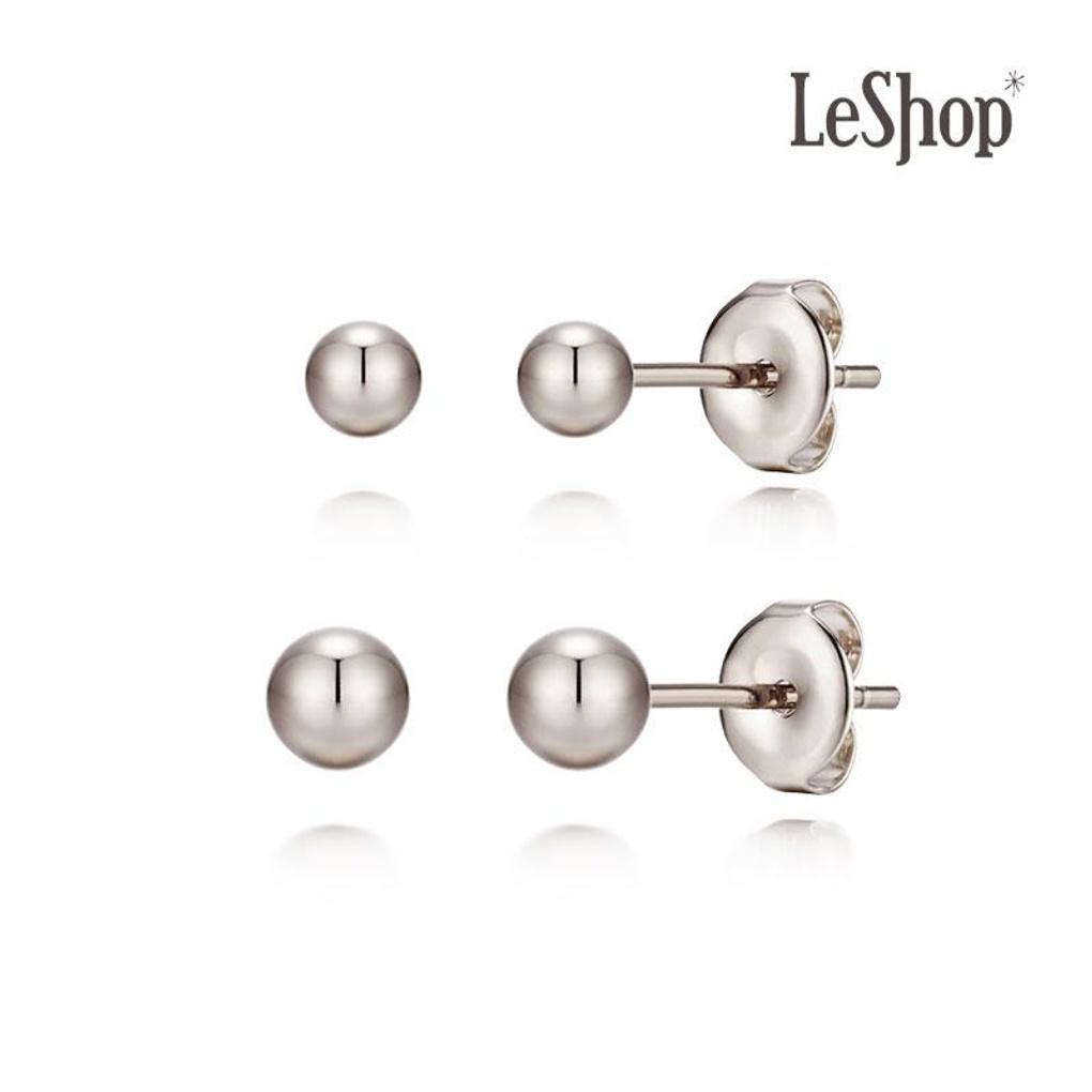 [LsSHOP] Простые серьги-шарики из 14-каратного золота (Позолоченный)_LJ0097BRE