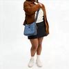 Coach Hadley 25 Классическая Джинсовая и Кожаная Сумка через Плечо с Логотипом Среднего Размера Женская сумка через плечо Индиго CDB98-IMTYV