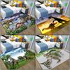 Painting Dinosaur Rug Kids Bedroom Rug Non-slip Baby Crawling Play Rug Boy Room Decoration