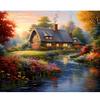 Картина по номерам, безрамная деревенская дача, краска по номерам на холсте, сделай сам, картина по номерам, декорации для дома, 40x50 см