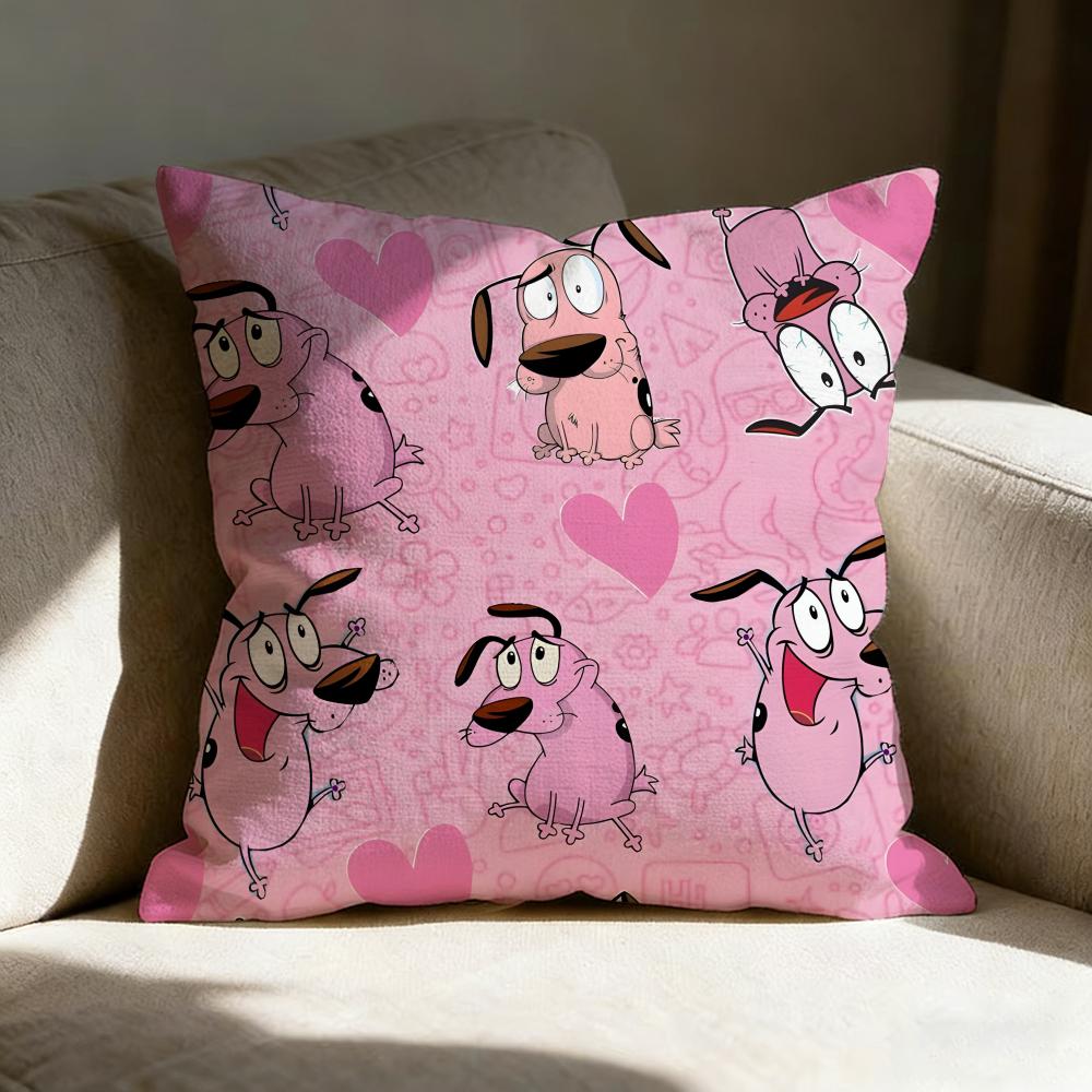 Ccourage The Cowardly Dog Pillow Case Linen Pillow Covers Cover For Couch Living Room Bench Patio Floor Linen Home Decor