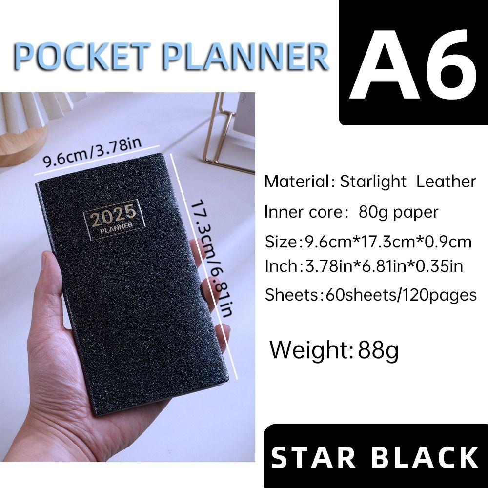 Планировщик A6 2025 Блокнот с календарем Ежедневный еженедельный ежемесячный планировщик 2025 Повестка дня Книга Школьный офис