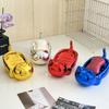 Cartoon Cute Electroplated Big Eyed Cat Creative Soap Box Travel Drainage Soap Box Bathroom Pvc Frame Soap Holder