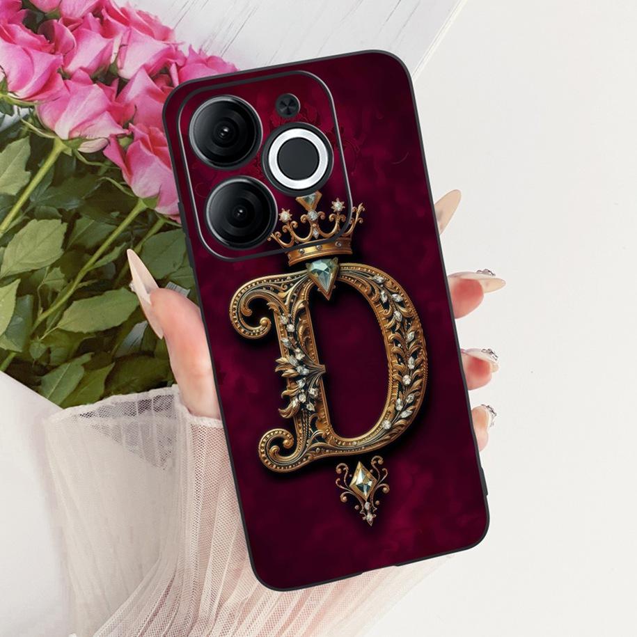 Для Itel A80 Чехол A671L A671LC Задняя крышка Роскошная Буква Имени Корона Мягкий Силикон Чехол для Телефона для Пары Для ItelA80 A 80 Оболочка