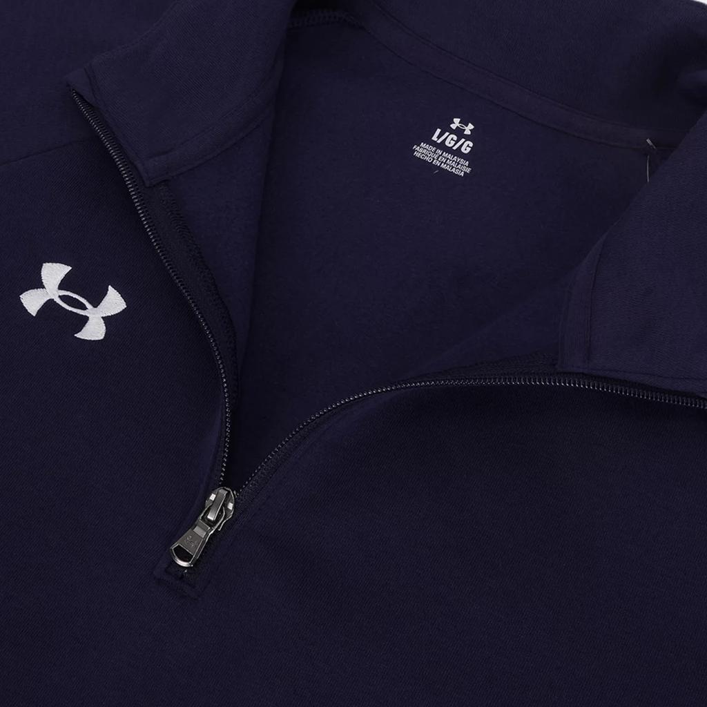 Under Armour Толстовка свободного кроя с длинным рукавом и воротником-стойкой UA Rival с логотипом и принтом, мужская толстовка темно-синего цвета 1386016-410