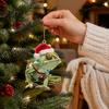 Decorative Animal Figurines for Home Christmas Hanging Ornaments with Lanyard, Cute Double Sided Pendant 2026 Themed Holiday Decorations Santa Hat, 2D