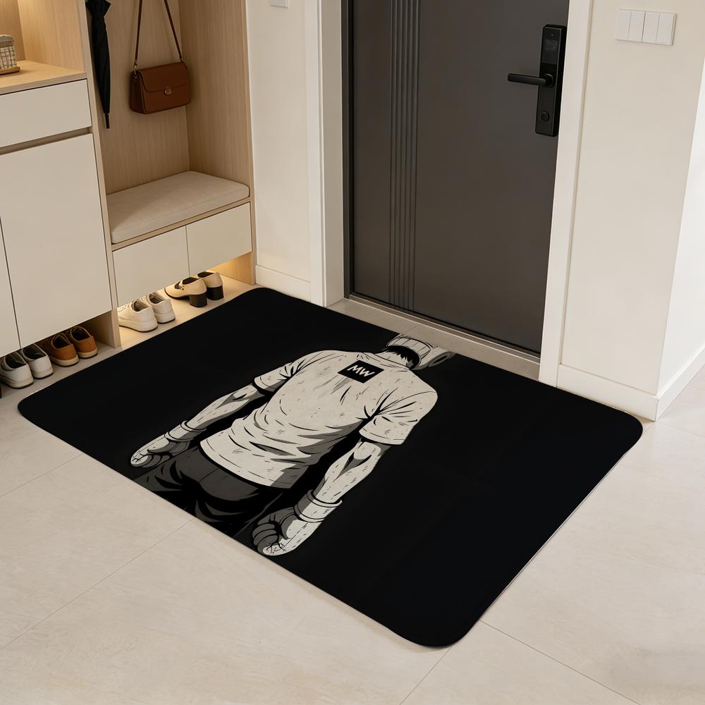 anime H-Hajime no Ippo Floor Mat Flannel Door Mat Non-Slip Absorbent Washable Indoor Home Rug