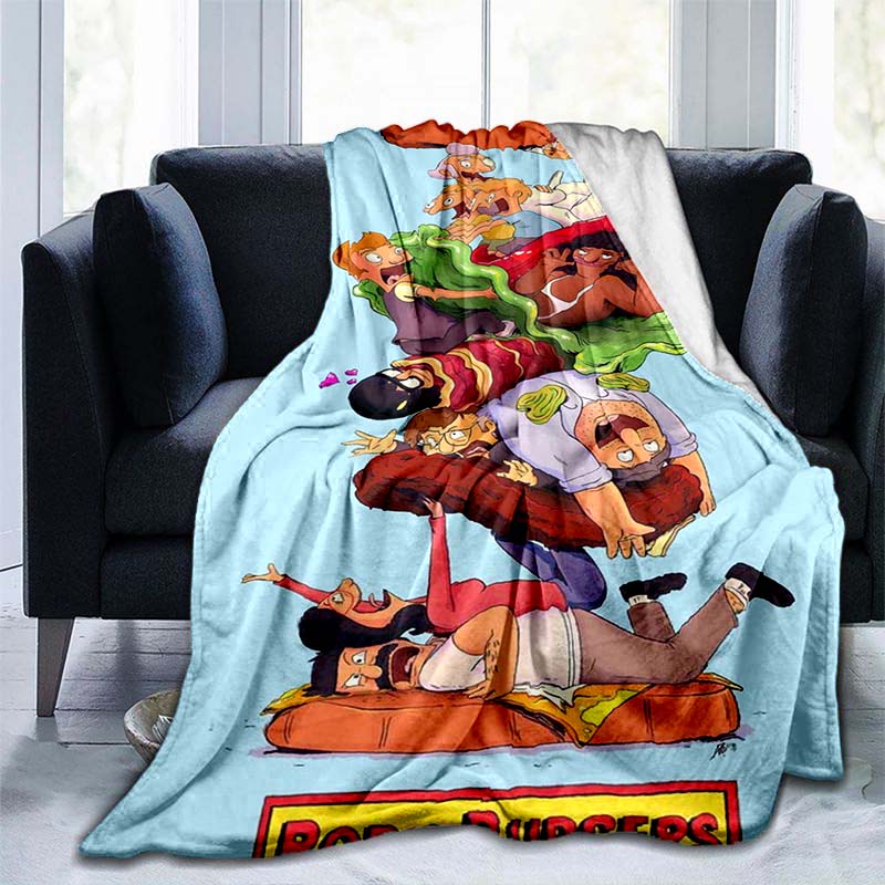 Bob's Burgers Blanket Moods of Tina Print Plush Quilt Home Office Sofa Travel Warm Casual Student Blankets Flannel Blanket