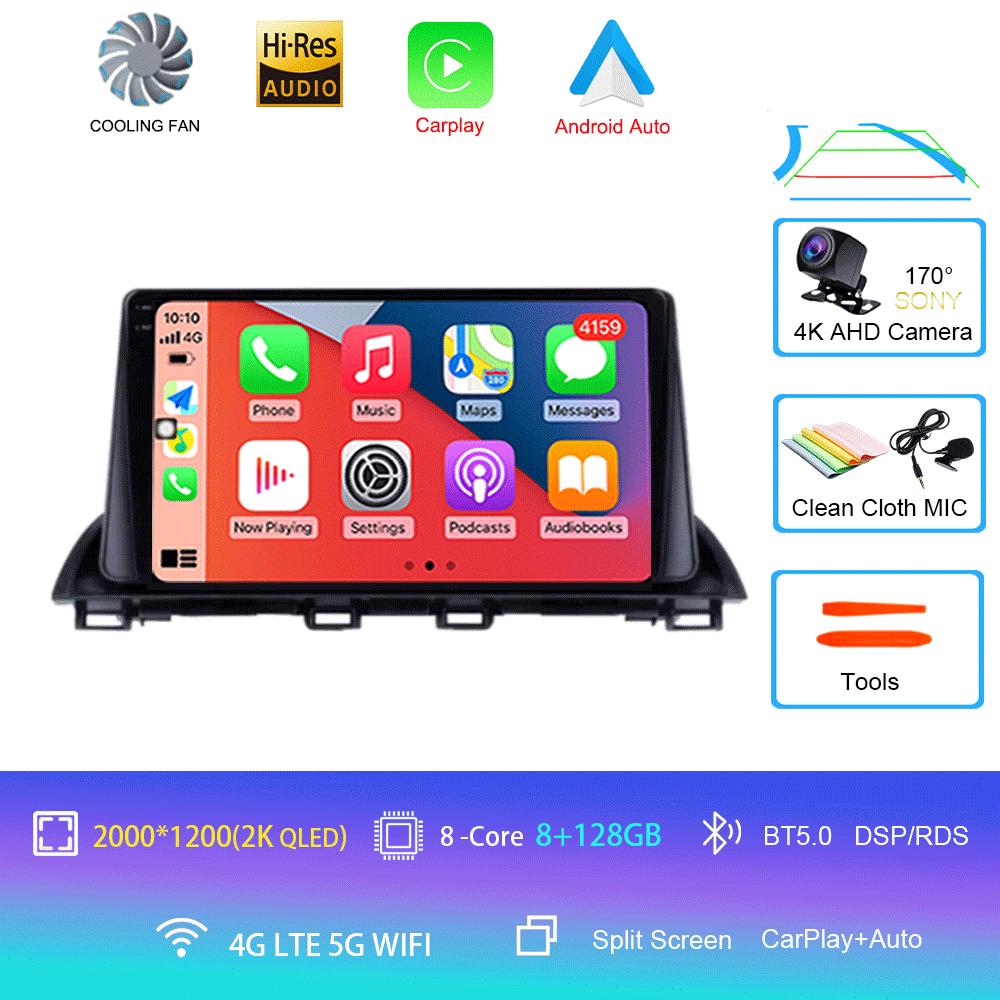 Автомагнитола Android 14 Carplay Auto Для Mazda 3 Axela 2013-2018 Стерео GPS Навигация Мультимедийный Видеоплеер Автомагнитола Головное Устройство