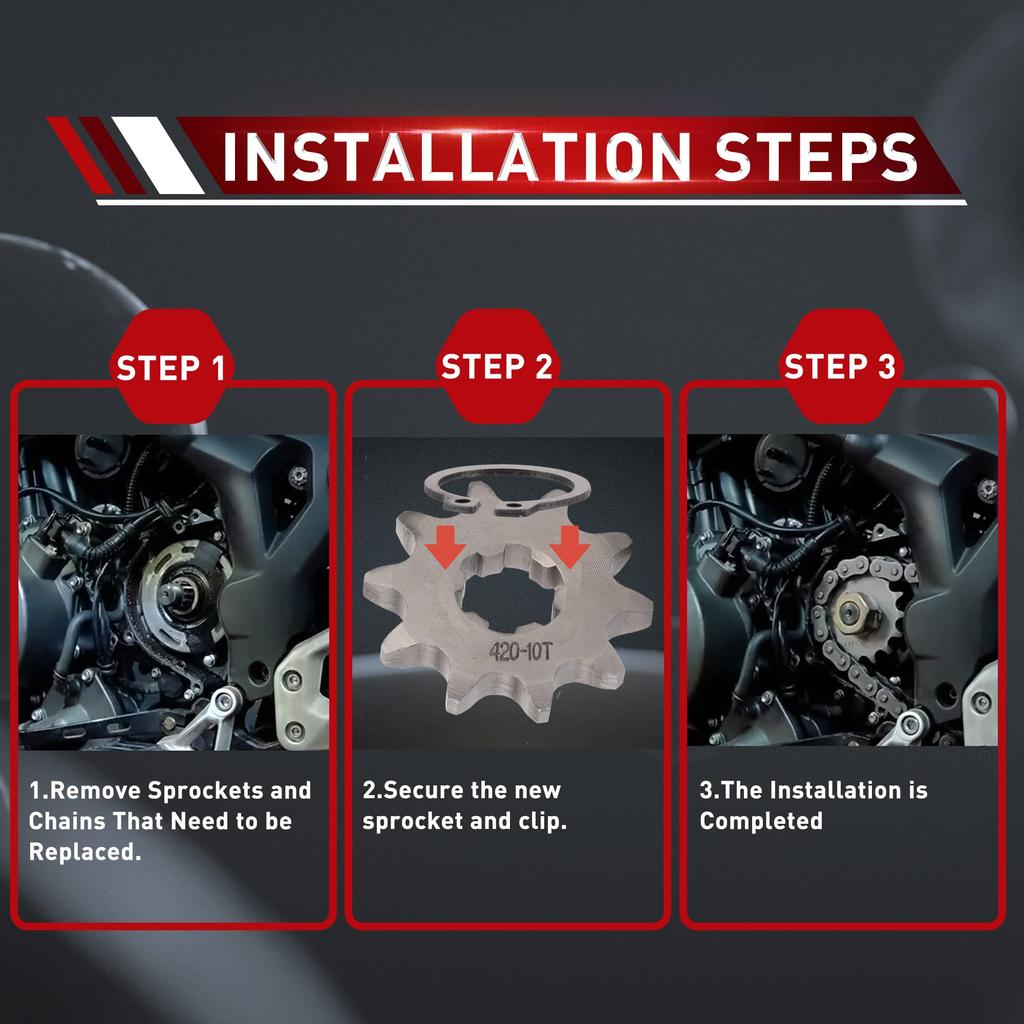 WOOSTAR Мотоцикл 420-10T Передняя звездочка 17 мм 50 куб. см 70 куб. см 90 куб. см 110 куб. см 125 куб. см Мотоцикл для мотокросса Мини-байк ATV 4 Wheeler Moped