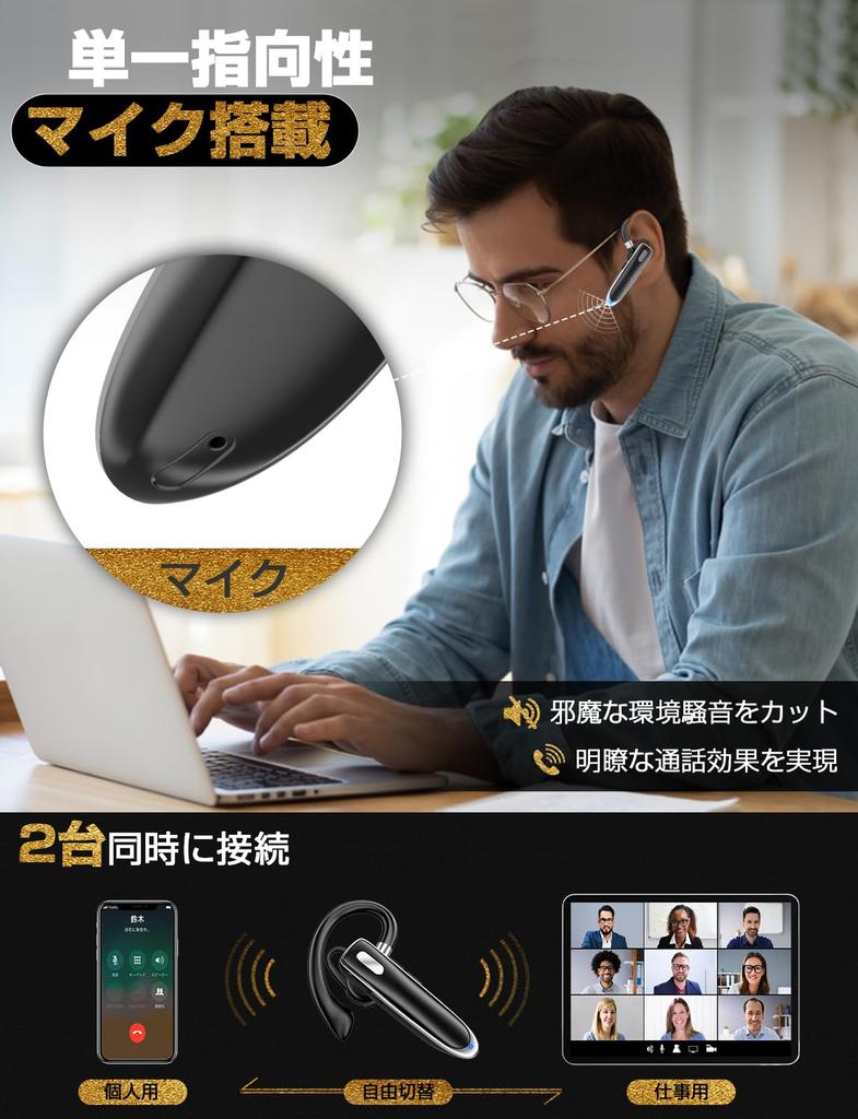 Лидирующая на рынке Bluetooth-гарнитура-вкладыш, одиночный наушник, подвесной тип, до 96 часов непрерывного использования, светодиодный дисплей, совместим с левым и правым