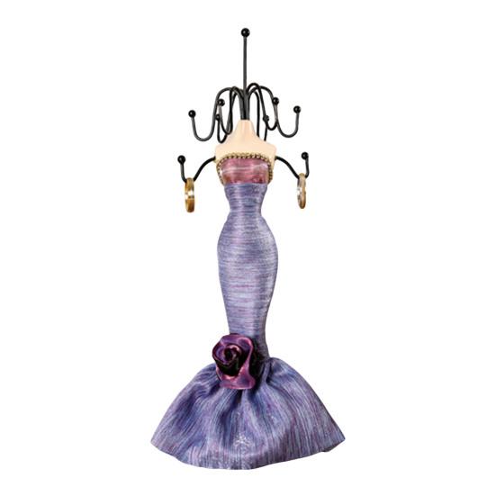 Mini Manikin Jewelry Stand Lady Mannequin Jewelry Organizer with 8 Hooks 2 Tier Necklace Bracelet Earring Ring Holder Display Stand