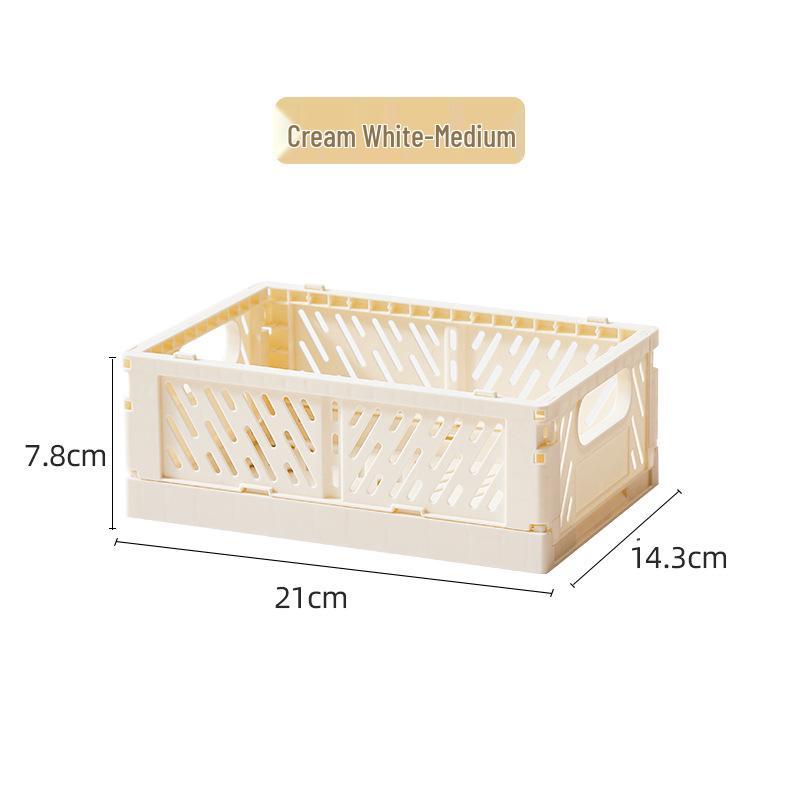 Складная пластиковая корзина для хранения - Креативный, штабелируемый контейнер для организации рабочего стола, гостиной или холодильника