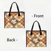 Autumn Maple Plaid Casual Tote Daily Large Capacity Ladies Shoulder Bag