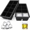 4/6/8/Grid Big Ice Tray Mold Box Large Food Grade Silicone Ice Cube Square Tray Mold Diy Bar Pub Wine Ice Blocks Maker Model