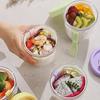 Коробка для салата для пикника, 650 мл, фруктовая чашка с вилкой, двухслойная, быстроосушенная, герметичная, компактная, герметичная, контейнеры для хранения продуктов для путешествий, пикника, кемпинга