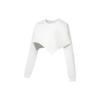 Li Ning Plain Letter Print Crew Neck Pullover Long Sleeve Sweatshirt Women Sweatshirt White AWDS934-1