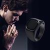 Square Retro Black Rings Jewelry Glass Stone Rings Simple Black Stone Square Ring  Funerals