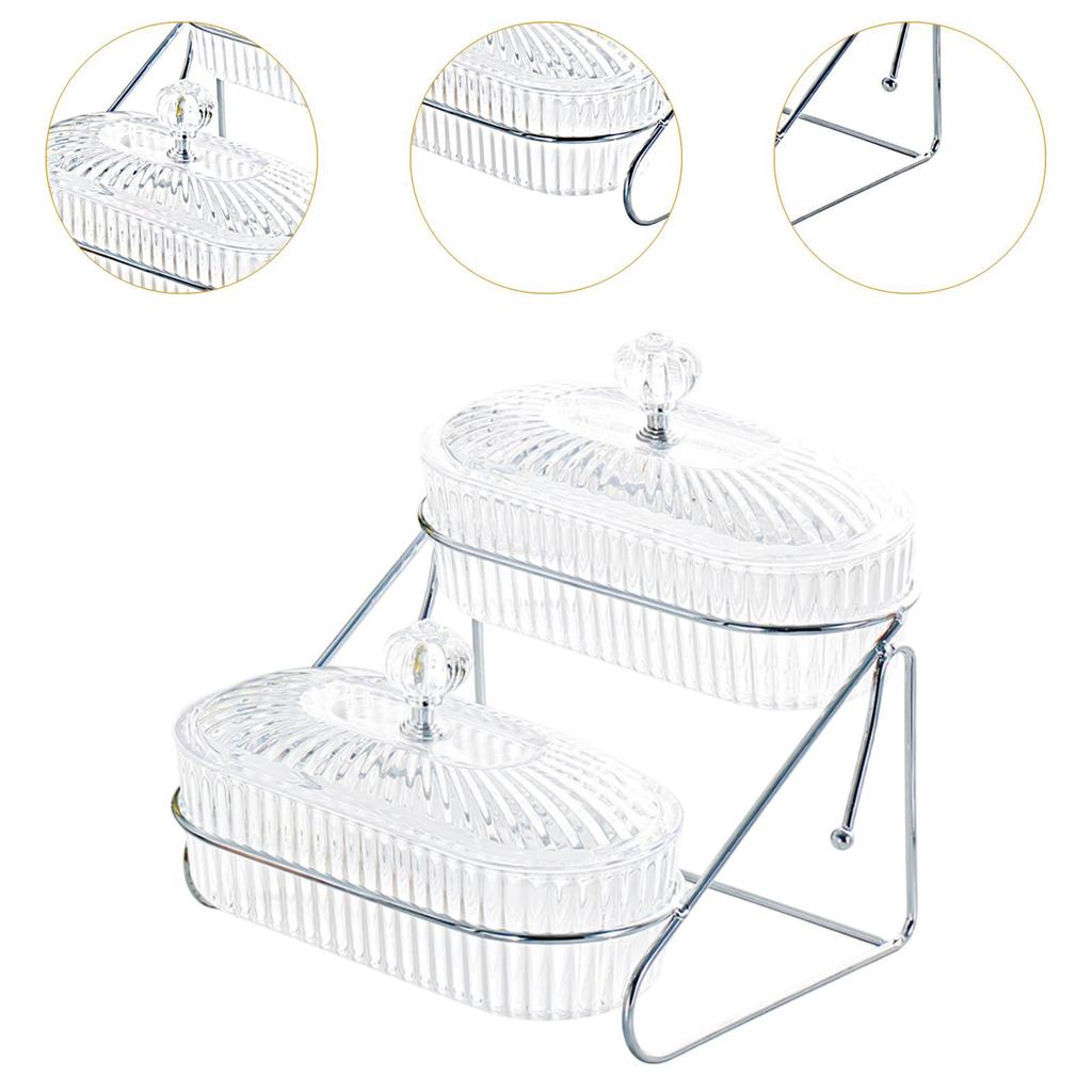 Fruit Bowl Dried Fruits Tray with Lid Decoration with Rack Appetizer Tray Salad