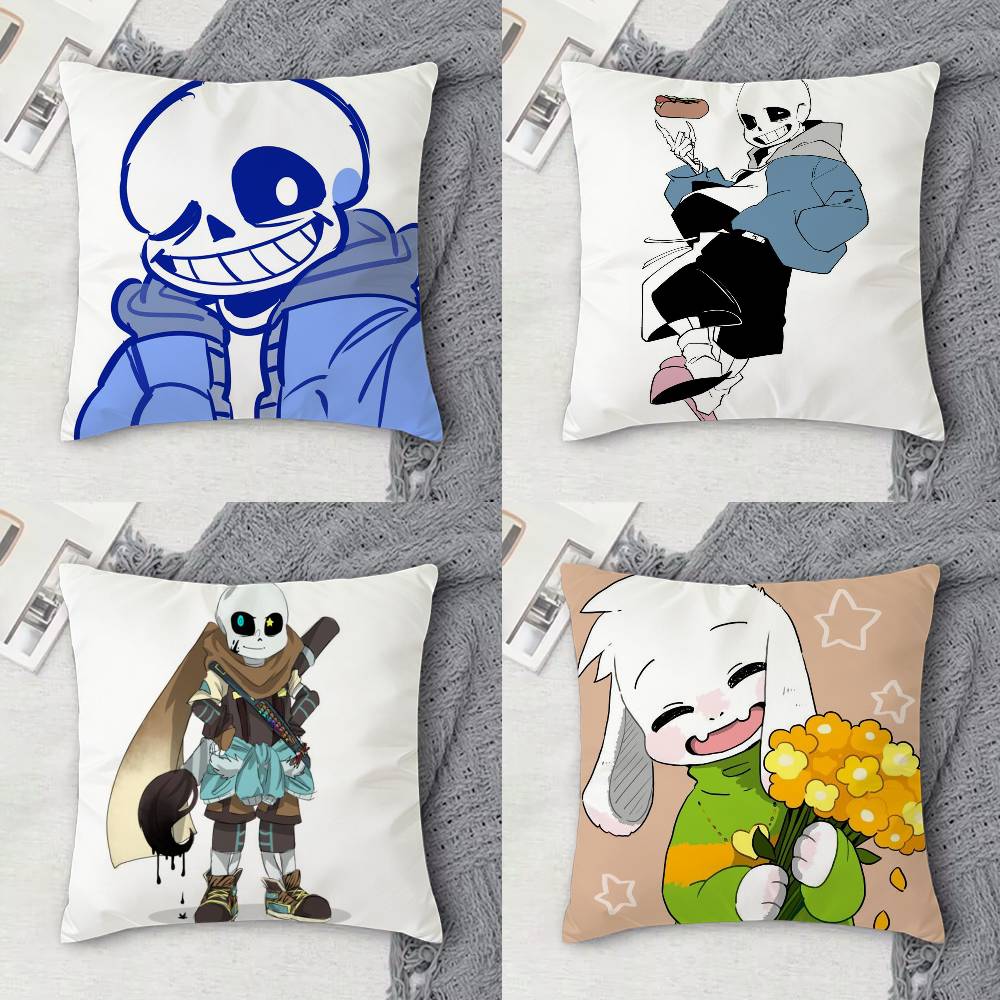 Двусторонняя квадратная декоративная наволочка с принтом Undertale для дивана, гостиной, домашнего декора