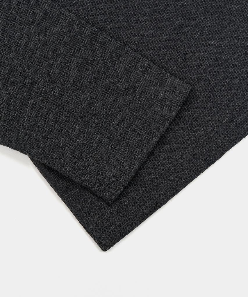 EXCONTAINER Henley Neck Waffle Long Sleeve (Charcoal)