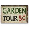 Garden Tin Sign Outdoor Gardening Metal Signs Garden Tours 5 Cents Retro Hummingbird Welcome Sign Flower Decor Wall Decor