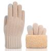 Touchscreen Knitted Fleece Gloves Winter Warm Furry Warm Mitts Female's Gloves  Outdoor Sport