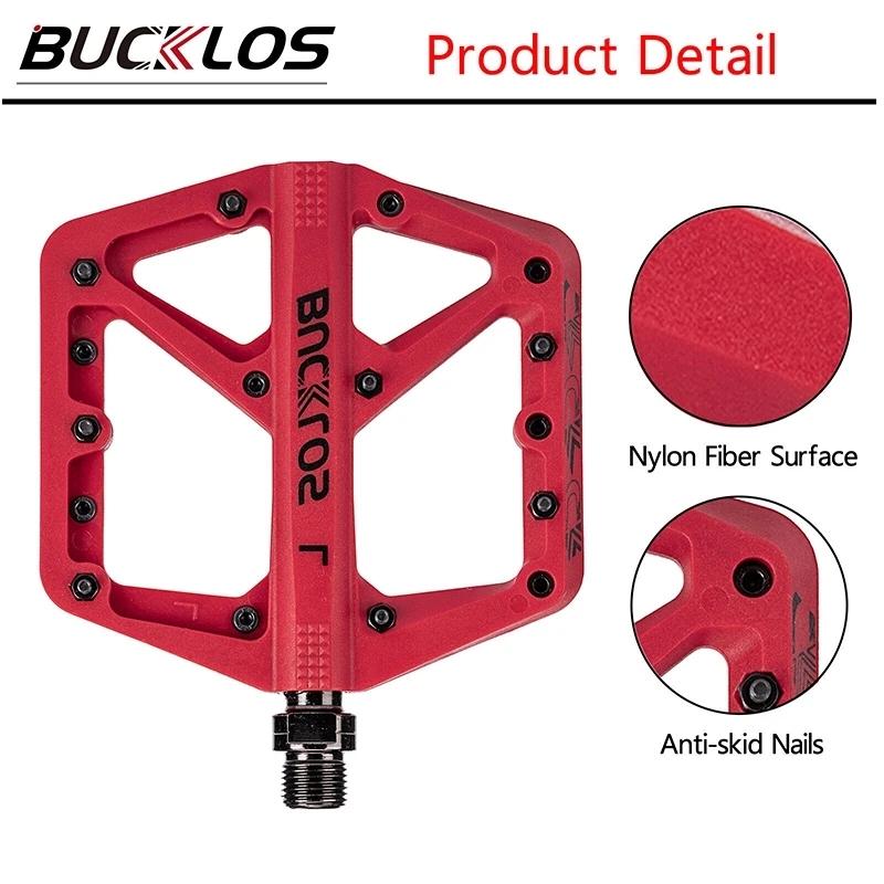 Велосипедные педали BUCKLOS с герметичным подшипником, педаль платформы MTB для велосипеда, горный нейлоновый велосипед, плоские педали 9/16 дюймов, часть шоссейного велосипеда MTB