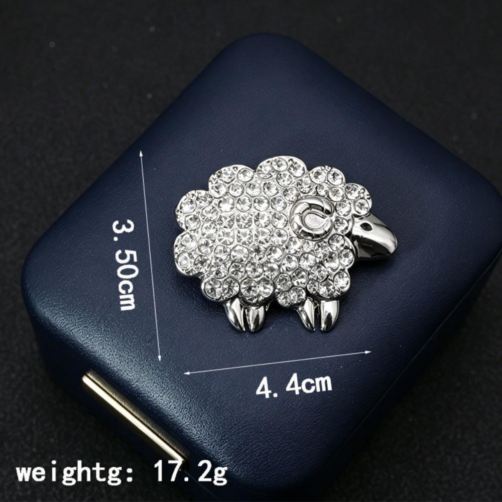 Zodiac Sheep Sheep Brooch Animal Animal Pins Fashion Rhinestone Lapel Pin New Year's Party