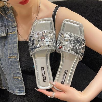 Тапочки женские летние для улицы, новая универсальная обувь на плоской подошве, женские повседневные летние прохладные тапочки