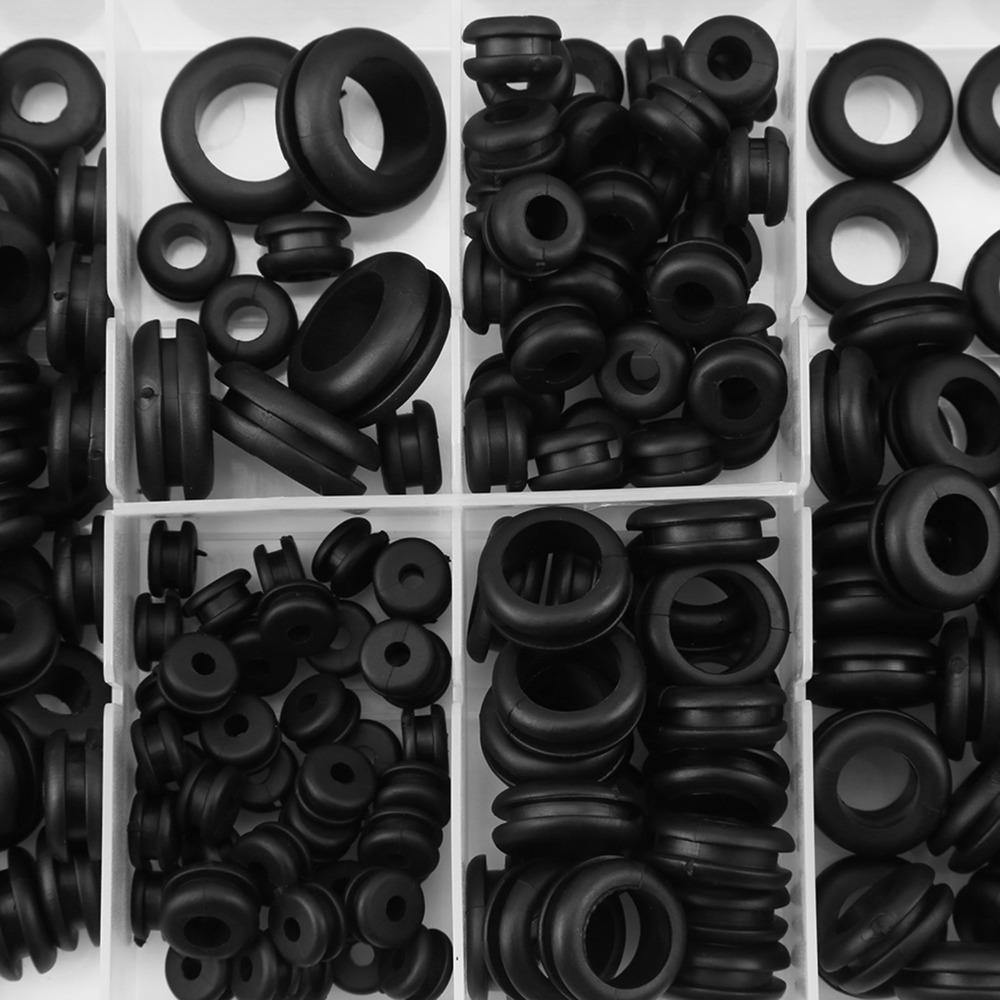 180pcs Multi-Purpose Rubber Grommets Kit Metric Size Sealing Washers Assortment Electrical Repair