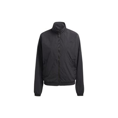 Однотонная женская куртка с воротником-стойкой, свободной застежкой-молнией и длинным рукавом, черная IC5308