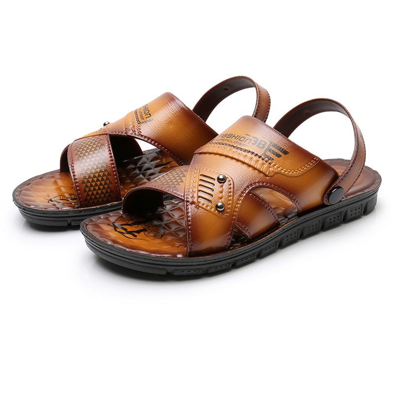 Мужские сандалии, пляжная повседневная обувь, тапочки на толстой подошве