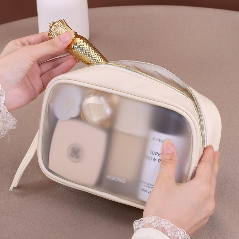 transparent pouch waterproof portable women's makeup bag travel essential toiletries bag large capacity cosmetics organizer