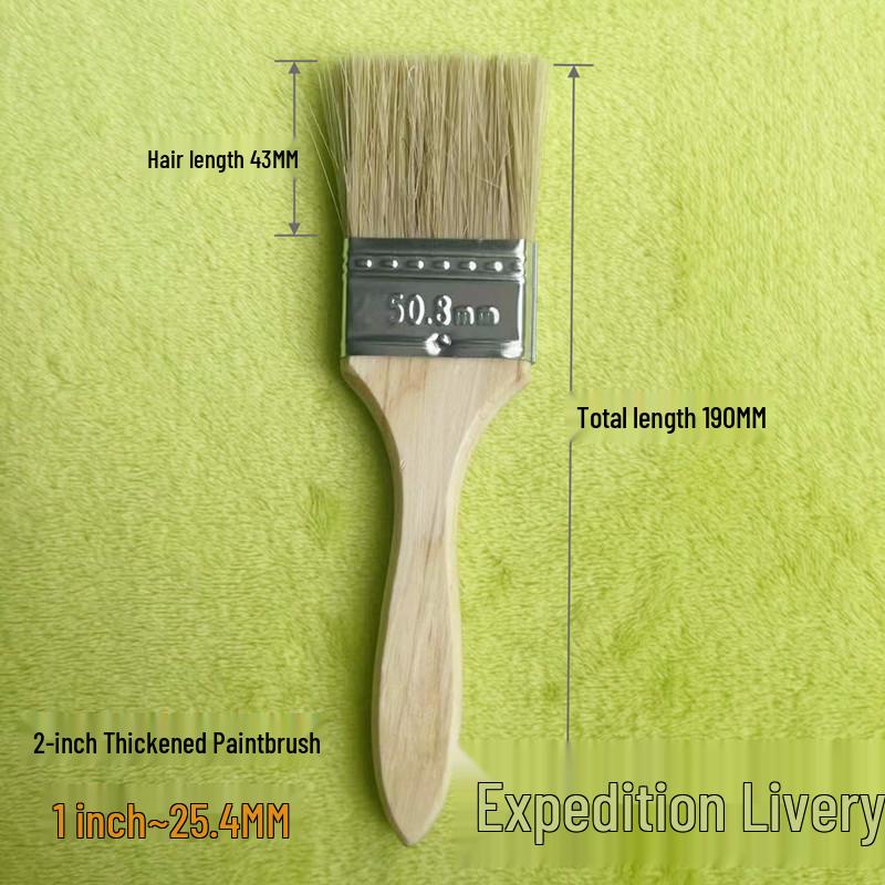 Brown Long Bristle Paint Brush Set - Sizes 1" To 8" for Dusting & Painting