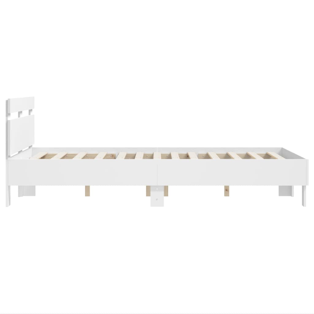 Vidaxl Каркас кровати с изголовьем, Белый, 135x190 см