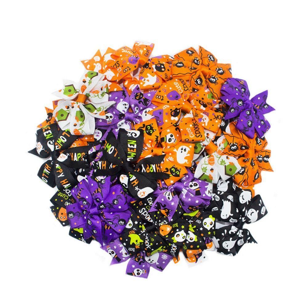 Заколка для волос в виде тыквы и летучей мыши-скелета, заколка-уточка, смешной бант на Хэллоуин, заколка для волос, косплей