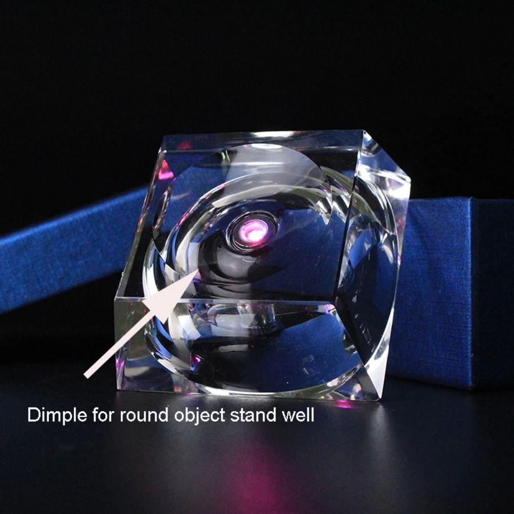 Светодиодный держатель-сфера из стекла с меняющимся цветом, домашний декор, хрустальная настольная лампа-подставка