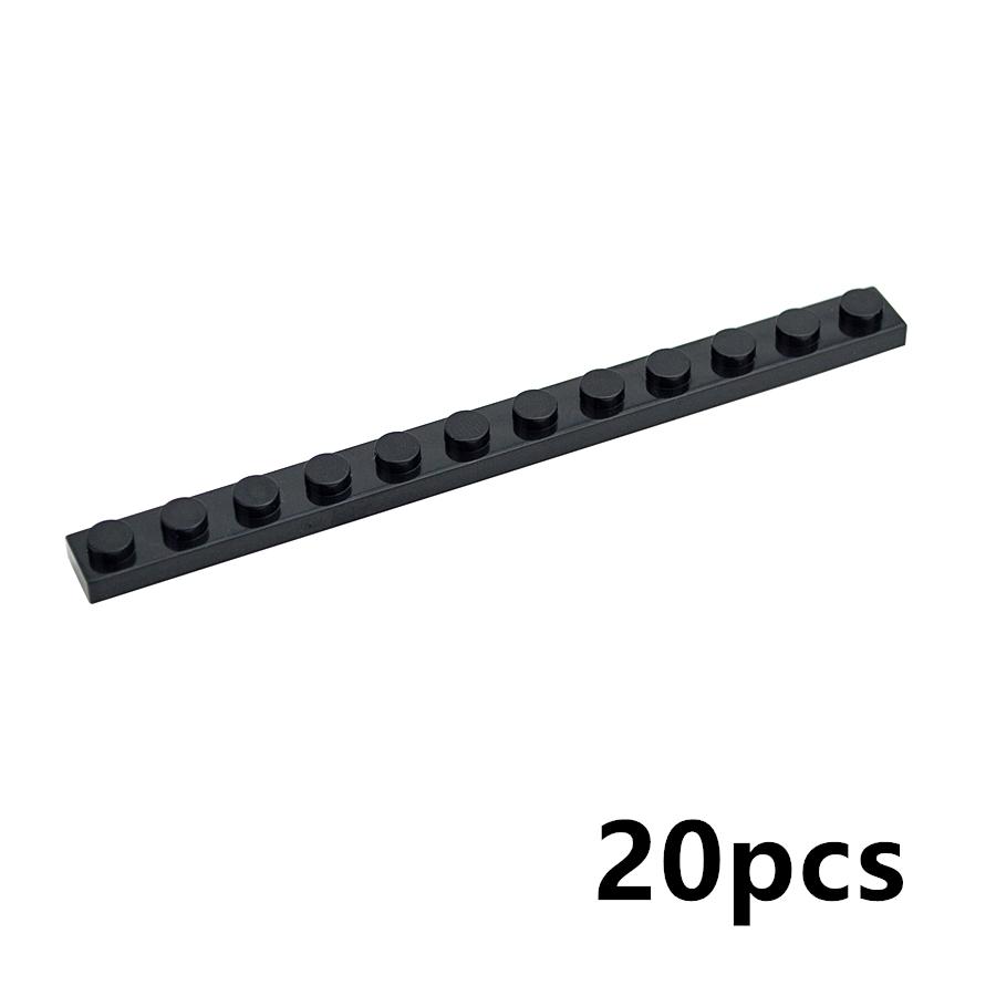 20Pcs MOC Thin Bricks 60479 Plate 1x12 Dots Model Building Blocks Bulk Colorful Parts DIY Educational Technical Classic Kid Toy