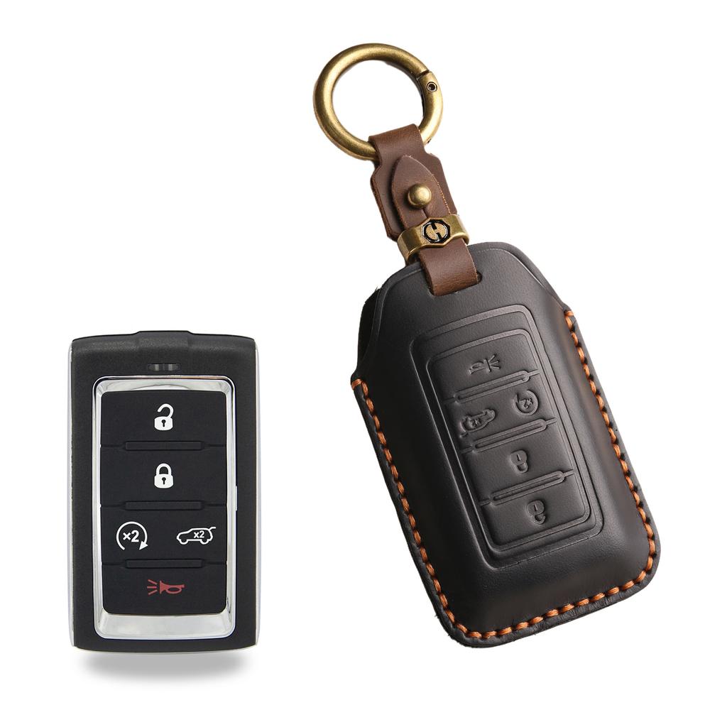 The retro key cover is suitable for the new Jeep Jeep Grand Cherokee new energy imported version car key leather bag.